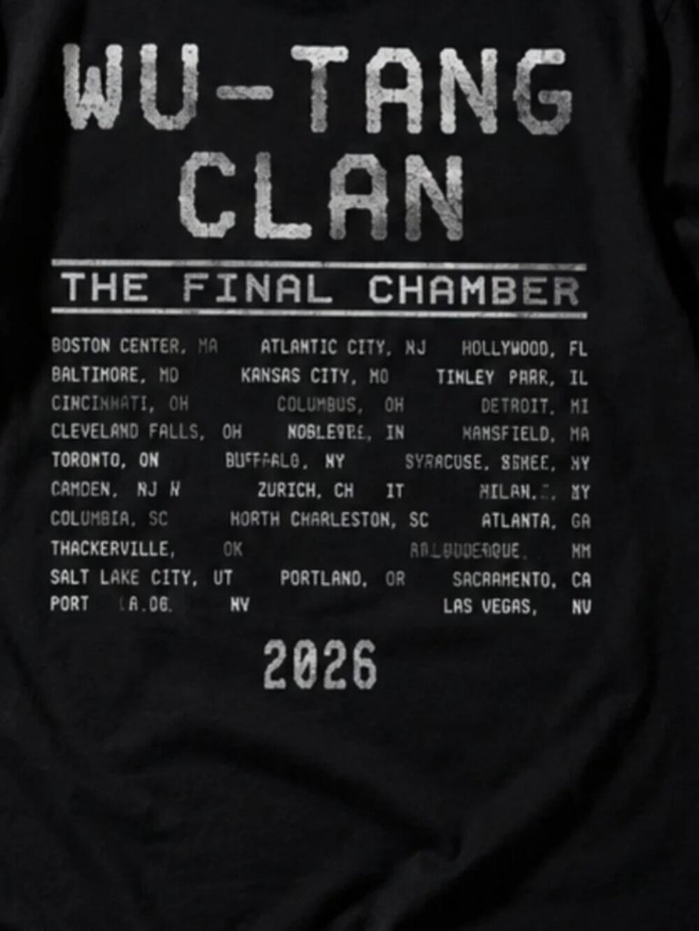 Wu-Tang Clan The Final Chamber 2026 Liberty Double-Sided T-Shirt - Picture 2 of 3
